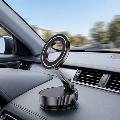 Vacuum Magnetic Car Phone Holder 360° Adjustable Foldable Suction Cup Mount for Dashboard Desk Glass