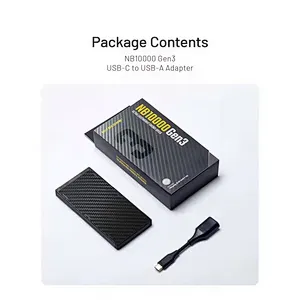 NB10000 Gen3 Ultra Lightweight Carbon Fiber Power Bank 10000mAh Mobile Powerbank Dual USB-C 18W 22.5W Fast Charge