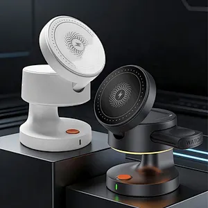 4 in 1 Magnetic Wireless Charging Station with LED Night Light Fast Charger Dock Holder & Power Bank 15W Fast Charging