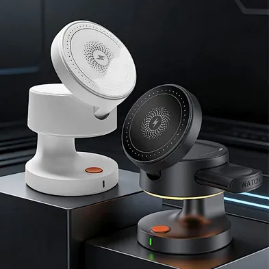 4 in 1 Magnetic Wireless Charging Station with LED Night Light Fast Charger Dock Holder & Power Bank 15W Fast Charging