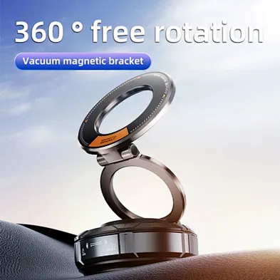 Vacuum Magnetic Phone Holder 360 Degree Rotating Foldable Mobile Phone Mount Adjustable Hands Free Phone Stand