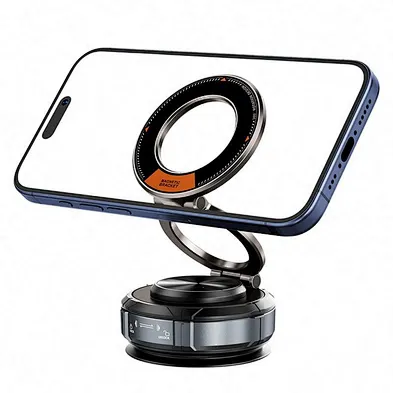 Vacuum Magnetic Phone Holder 360 Degree Rotating Foldable Mobile Phone Mount Adjustable Hands Free Phone Stand