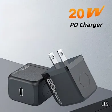 20W PD Fast Charging Original Adapter for iPhone 17 16 15 14 13 12 Pro Max  USB-C Type-C Port  GaN Charger