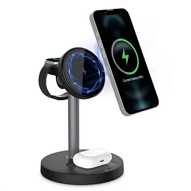 3-in-1 Magnetic for Wireless Charging Station with Type-C Port for 16-12 for Watch for (Up to 15W)
