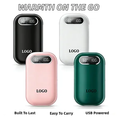 25 Level Rechargeable Hand Warmer with Digital Display Fast Heating USB Power Bank Output