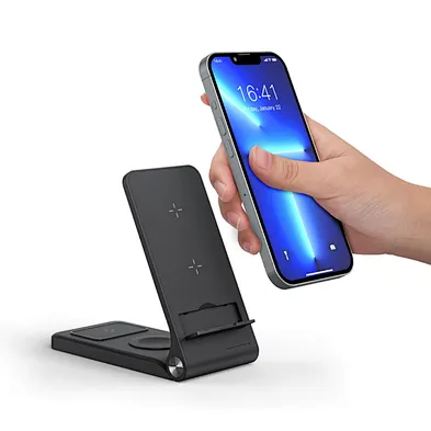Original Wholesale Foldable Wireless Charger 3 in 1 for Phone,earphone and Watch F15 Folding Holder Wireless Charger 15w