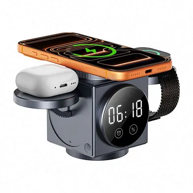 Desktop Wireless Charger Stand for Smartphones with Upright Charging Dock