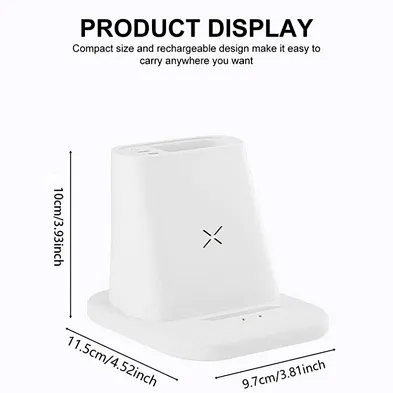 3 in 1 Magnetic Wireless Charging Pen Holder with USB and Type-C Ports for Mobile Phone