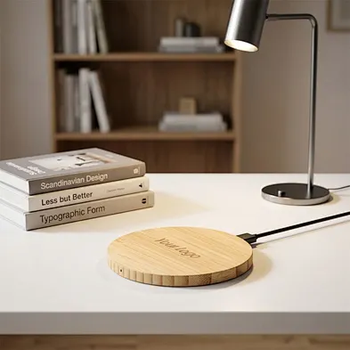 Wireless Charger 15W Fast Charging Natural Ultra Slim Design Eco Friendly Material Charging Station for Mobile Phone