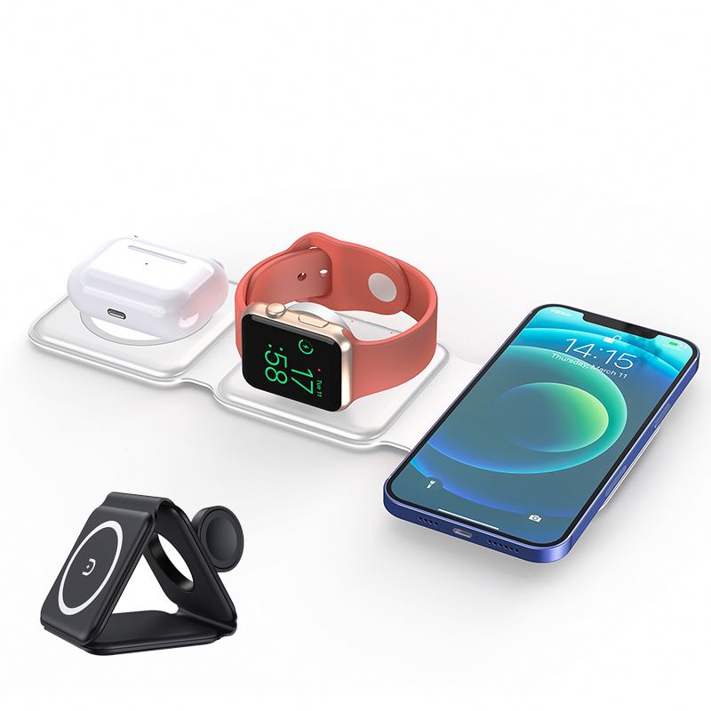 3 in 1 Foldable Wireless Charging Station for Phone Smartwatch Earbuds Portable Charger Stand