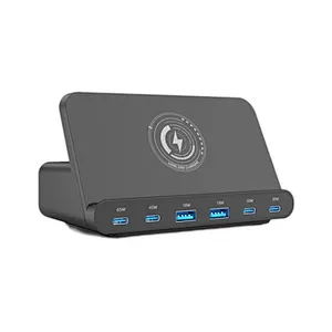 High-quality Desktop Fast Charging Wireless Charger Multi-port Hub Storage Universal Stand Charger