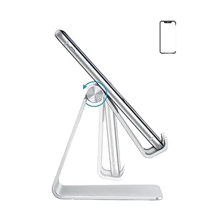Bed & Desk Use Cell Phone Stand Holder Angle Height Adjustable Aluminum Alloy Portable Desktop Mobile Phone Tablet Stand