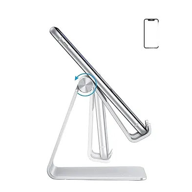 Bed & Desk Use Cell Phone Stand Holder Angle Height Adjustable Aluminum Alloy Portable Desktop Mobile Phone Tablet Stand