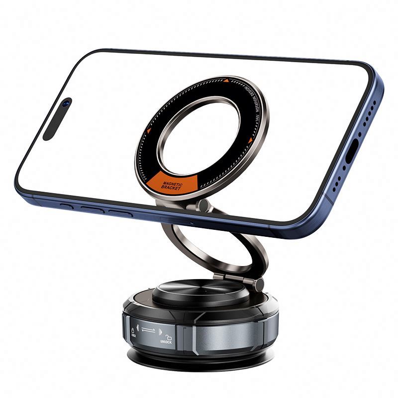 Vacuum Magnetic Phone Holder 360 Degree Rotating Foldable Mobile Phone Mount Adjustable Hands Free Phone Stand