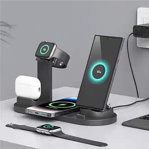 3 in 1 Retractable Wireless Charging Dock for Phone Smartwatch Earbuds Multi Device Charger Stand