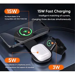 3 in 1 Phone Charging Pad Mini Size Foldable Pocket Wireless Charger