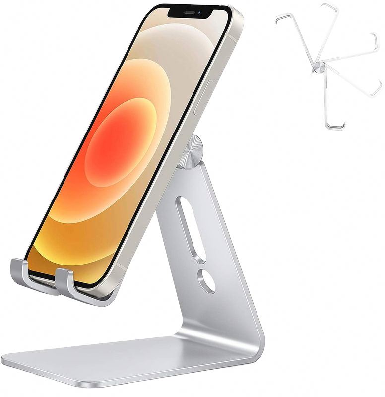 Bed & Desk Use Cell Phone Stand Holder Angle Height Adjustable Aluminum Alloy Portable Desktop Mobile Phone Tablet Stand