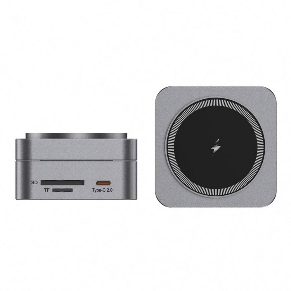 Foldable Wireless Car Charger 15W Fast Charging QC3.0/PD3.0 CE Certified with Alarm Clock and Type-C/USB Ports