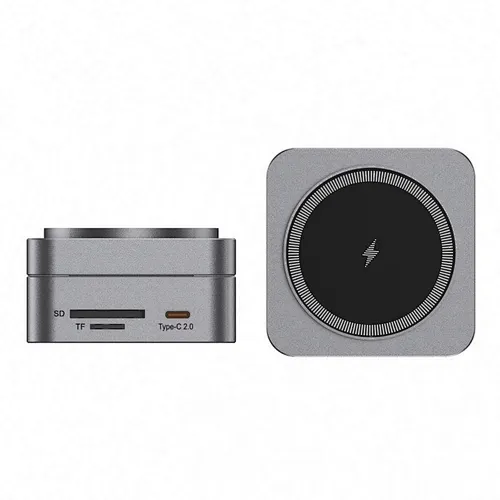 Foldable Wireless Car Charger 15W Fast Charging QC3.0/PD3.0 CE Certified with Alarm Clock and Type-C/USB Ports