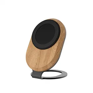 Universal Custom Desk Desktop Cell Mobile Phone Pad Oak Wood 15W Magnetic  Wireless Charger