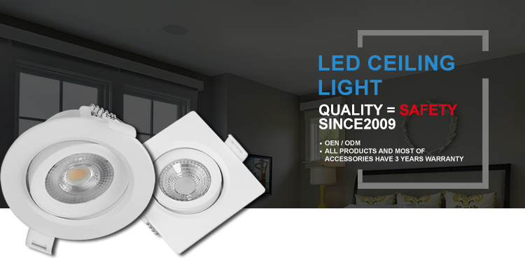 LED Spotlight 7W Square Recessed Rotatable