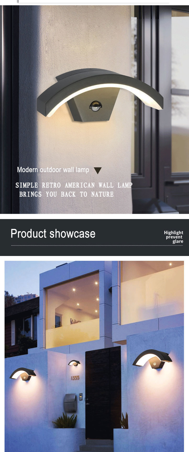 Aluminum Motion Sensor LED Wall Light