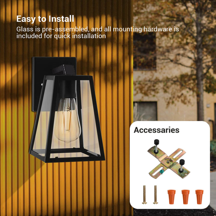 Modern Outdoor Wall Light with E27 Bulb