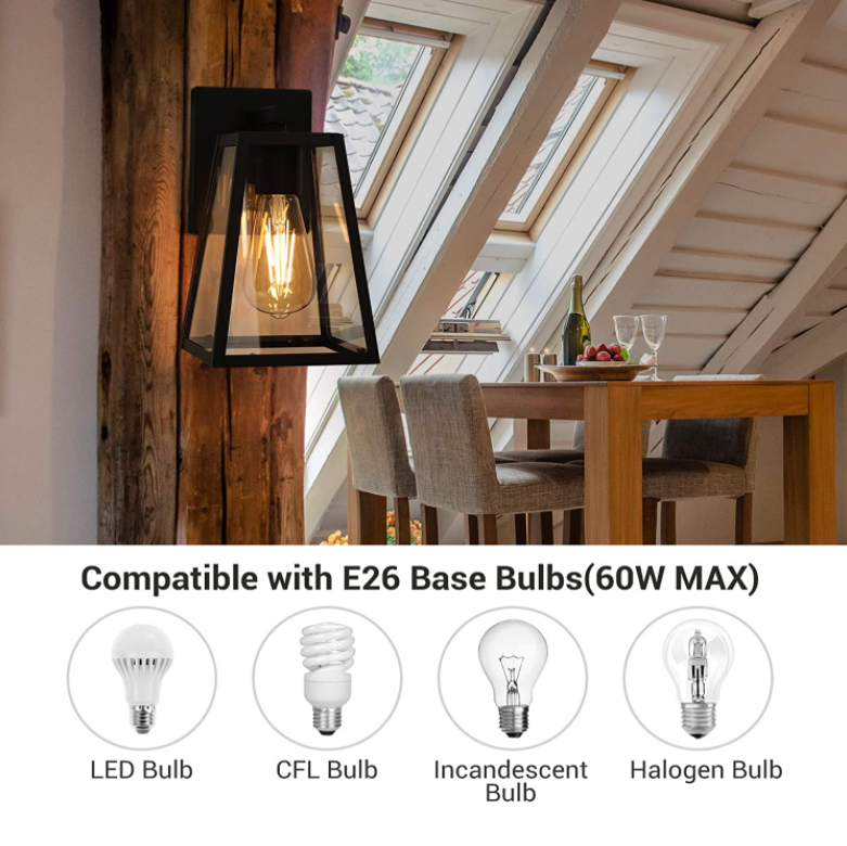 Modern Outdoor Wall Light with E27 Bulb