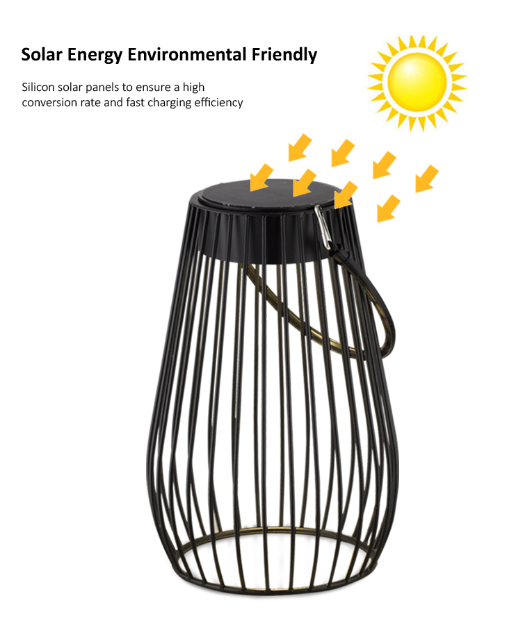 Portable Waterproof led solar garden lantern