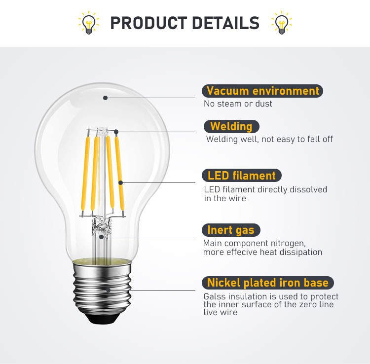 Led Filament Bulb A60 8W