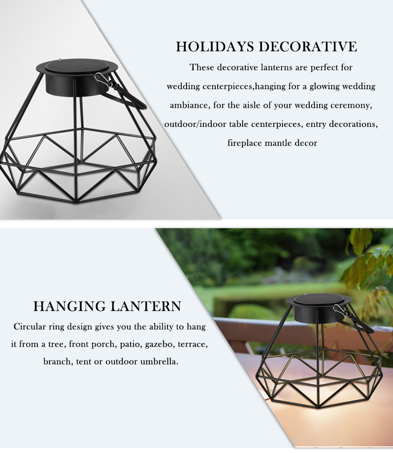 Portable led solar garden lantern