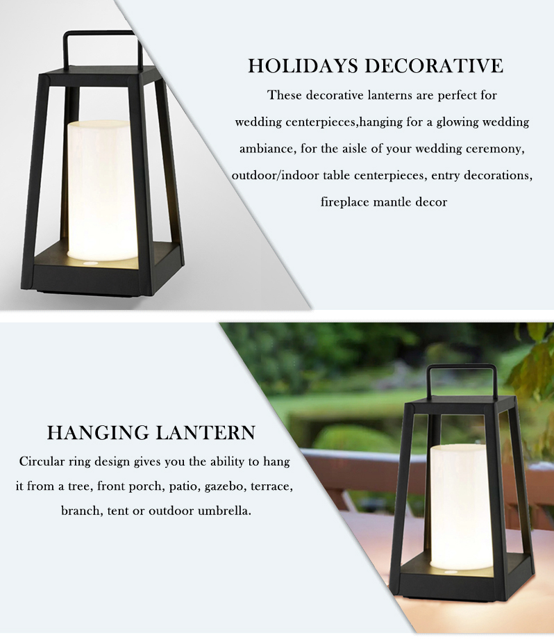 Rechargeable Portable Waterproof LED garden lantern with USB