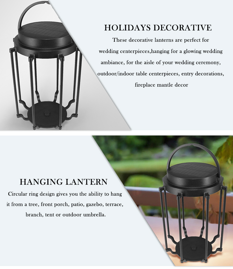 led solar garden lantern with USB