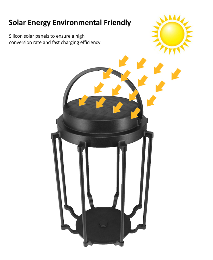 led solar garden lantern with USB