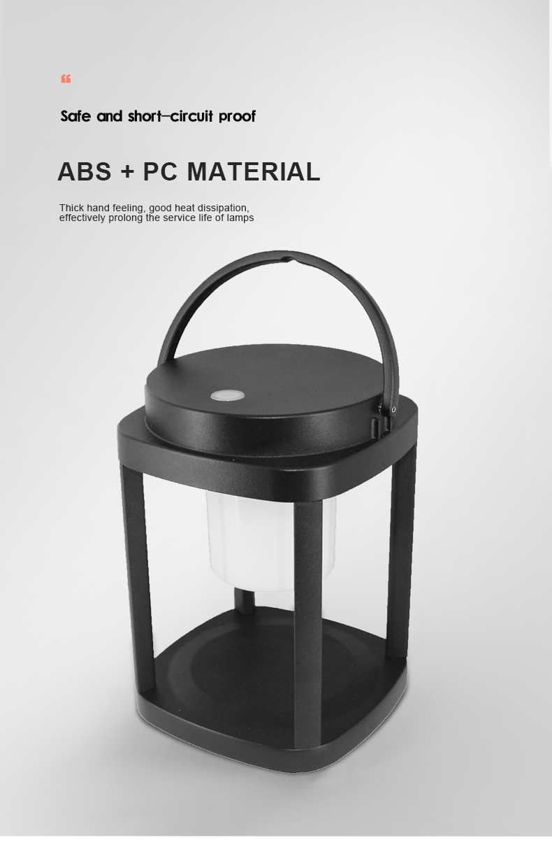 Portable Waterproof led solar garden lantern with USB