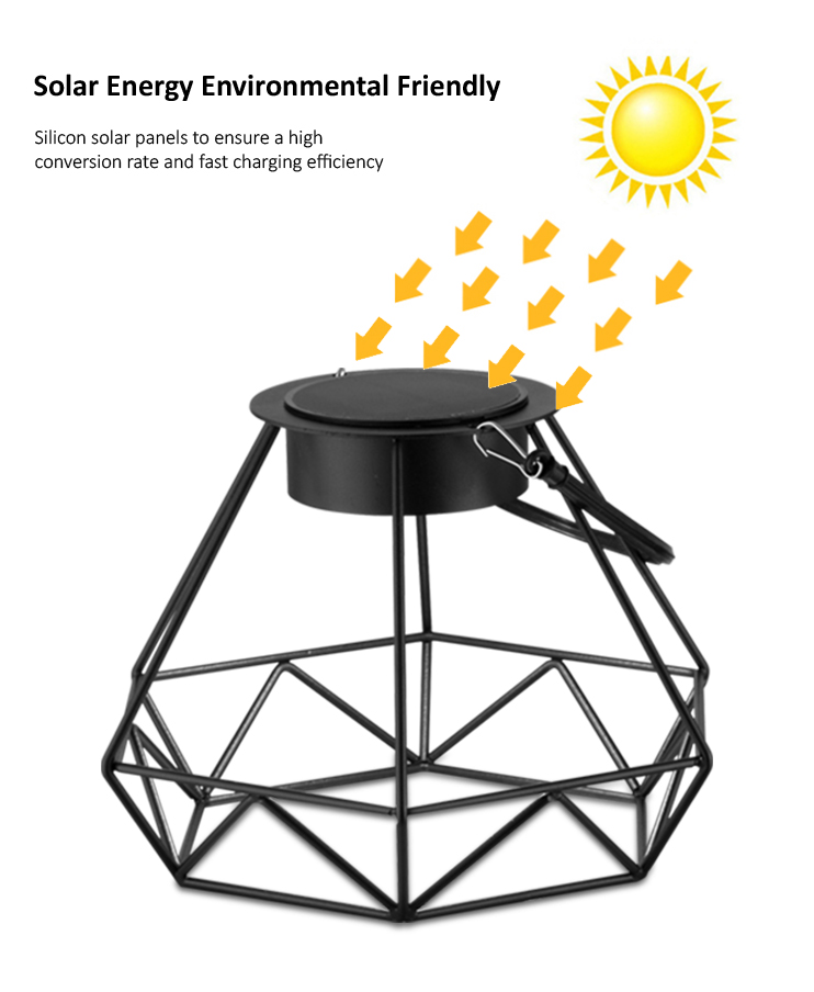 Portable led solar garden lantern