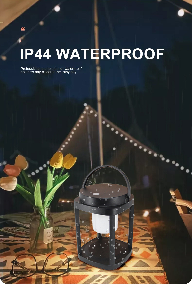 Portable Waterproof led solar garden lantern with USB
