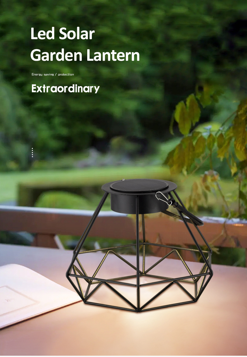 Portable led solar garden lantern