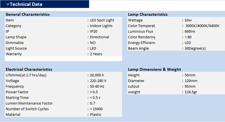 LED Spotlight 10W rotatable