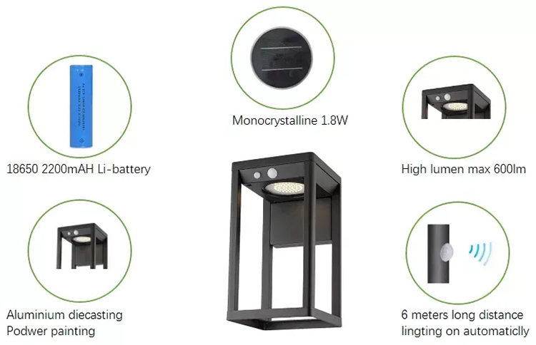 LED Solar Garden Light with Sensor