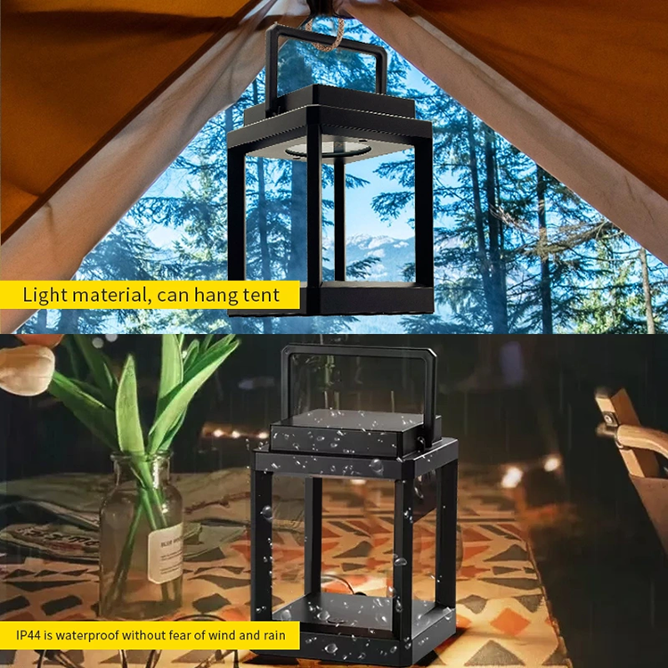 Portable Waterproof led solar garden lantern with USB