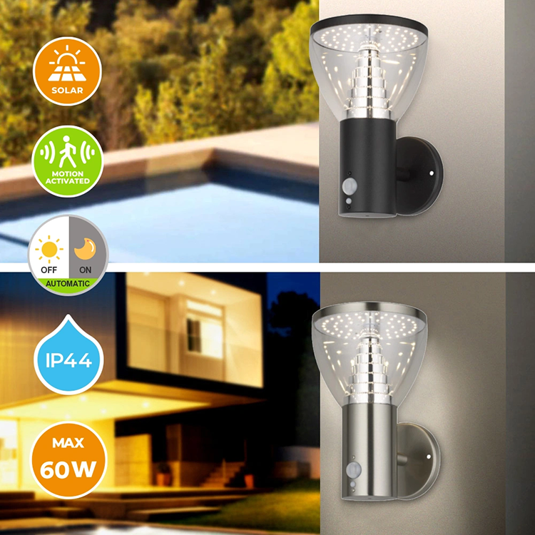 LED Outdoor Solar Wall Light with Motion Sensor