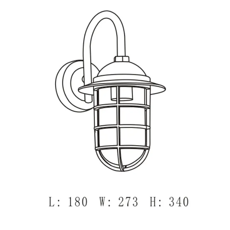 Outdoor Wall Light with E27 Bulb Light Source