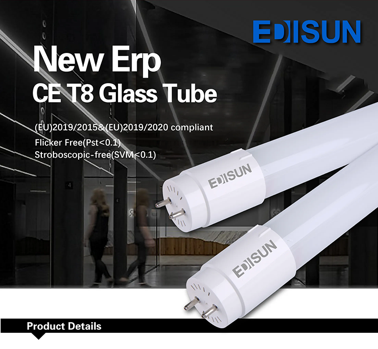 LED Indoor Lighting New Erp CE T8 Glass Tube