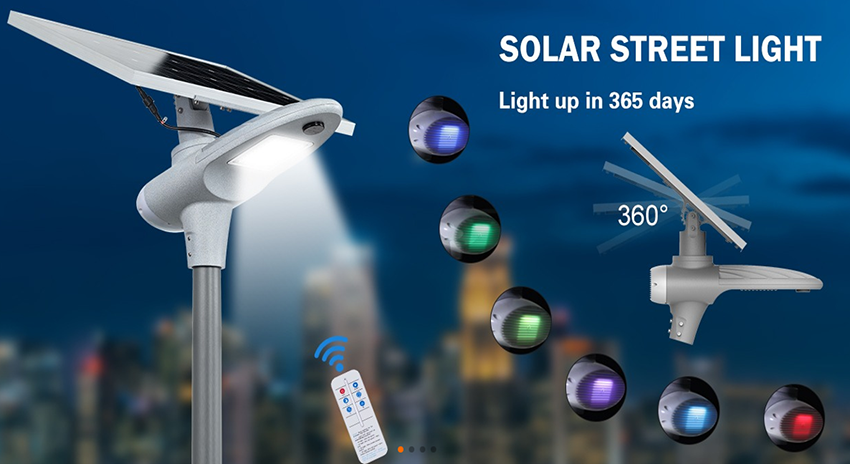 LED solar street light Remote Control IP65 Waterproof