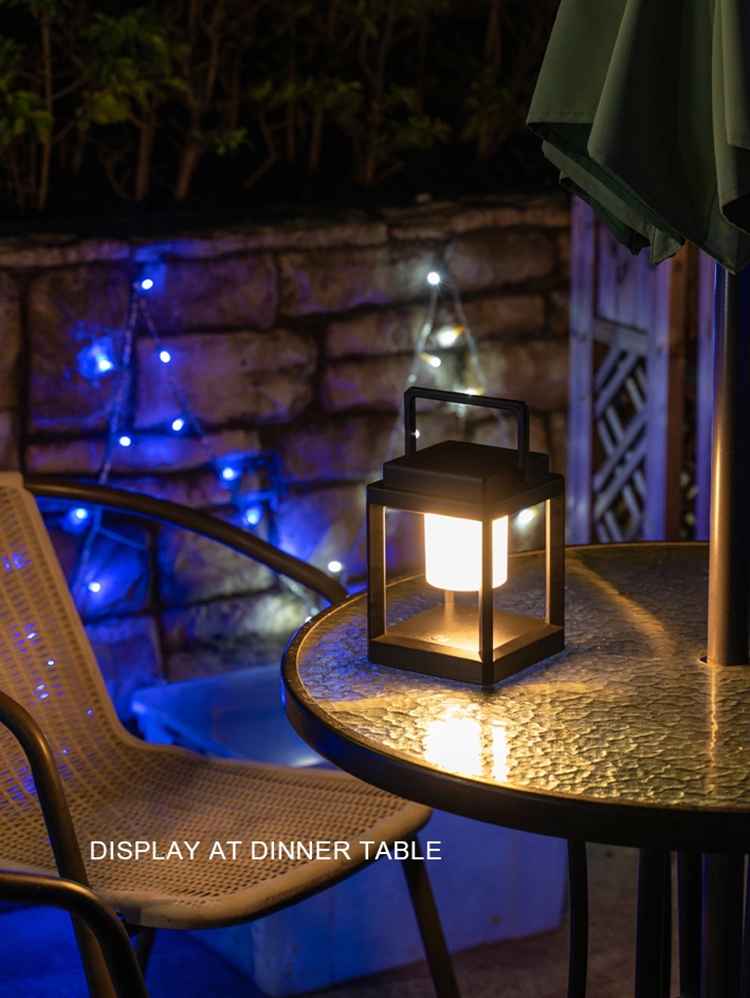 Portable Waterproof led solar garden lantern with USB
