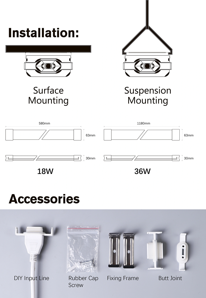 Indoor linkable led linear batten