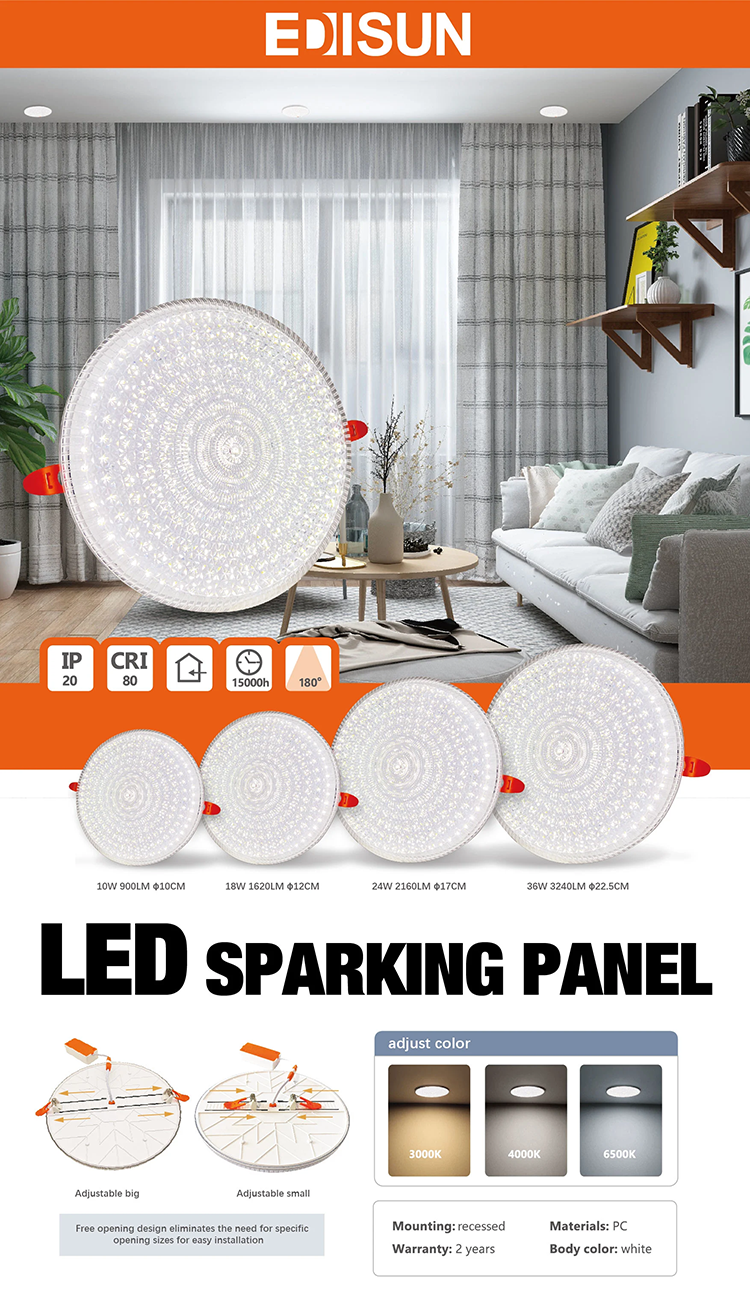 Crystal Free Adjustable Frameless Panel light