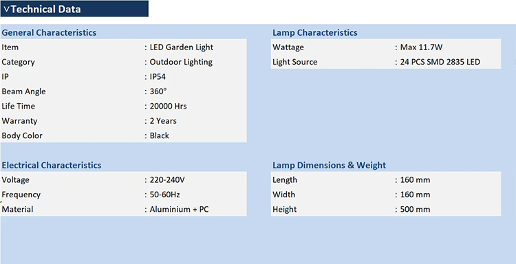 Outdoor Aluminium LED Garden Light