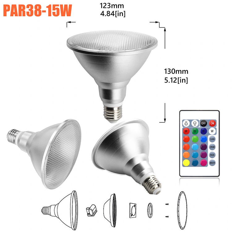 LED Bulb PAR38 15w RGB